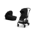 Carucior 2 in 1 Cybex Melio Carbon pentru copii, modern, cu landou, Magic Black - 1