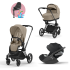 Carucior 3 in 1 pentru copii Cybex Priam 4.0, cu landou si scoica Cloud T Plus - Cozy Beige cu cadru Matt Black - 2