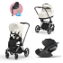 Carucior 3 in 1 pentru copii Cybex Priam 4.0, cu landou si scoica Cloud T Plus - Off White cu cadru Chrome Black - 1