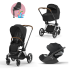 Carucior 3 in 1 pentru copii Cybex Priam 4.0, cu landou si scoica Cloud T Plus - Sepia Black cu cadru Chrome Brown - 1