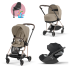 Carucior 3 in 1 pentru copii Cybex Mios 3.0, cu landou si scoica Cloud T Plus - Cozy Beige cu cadru Rosegold - 1