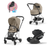 Carucior 3 in 1 pentru copii Cybex Mios 3.0, cu landou si scoica Cloud T Plus - Cozy Beige cu cadru Chrome Black - 1