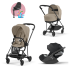 Carucior 3 in 1 pentru copii Cybex Mios 3.0, cu landou si scoica Cloud T Plus - Cozy Beige cu cadru Matt Black - 1
