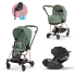 Carucior 3 in 1 pentru copii Cybex Mios 3.0, cu landou si scoica Cloud T Plus - Leaf Green cu cadru Rosegold - 1