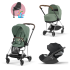 Carucior 3 in 1 pentru copii Cybex Mios 3.0, cu landou si scoica Cloud T Plus - Leaf Green cu cadru Chrome Brown - 1