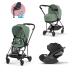 Carucior 3 in 1 pentru copii Cybex Mios 3.0, cu landou si scoica Cloud T Plus - Leaf Green cu cadru Matt Black - 1