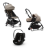 Carucior 3 in 1 pentru copii STOKKE YOYO³, cu pachet nou nascut, scoica auto si pachet de culoare - Taupe, cu cadru Black - 1