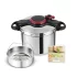 Χύτρα ταχύτητας Tefal ClipsoMinut Easy P4624966, 9L, Επαγωγή, Ανοξείδωτο ατσάλι, σύστημα ασφαλείας 5 σημείων, Ασημί - 1