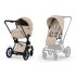 Carucior 2 in 1 pentru copii Cybex E-Priam Comfort, electric, premium, Cozy Beige cu cadru Matt Black - 1