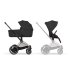 Carucior 2 in 1 pentru copii Cybex E-Priam Comfort, electric, premium, Sepia Black cu cadru Rosegold - 2