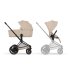 Carucior 2 in 1 pentru copii Cybex E-Priam Comfort, electric, premium, Cozy Beige cu cadru Matt Black - 2