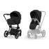 Carucior 2 in 1 pentru copii Cybex Priam Comfort, premium, Sepia Black cu cadru Matt Black - 1