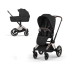 Carucior 2 in 1 pentru copii Cybex Priam Style, premium, Sepia Black cu cadru Rosegold - 1