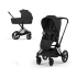 Carucior 2 in 1 pentru copii Cybex Priam Style, premium, Sepia Black cu cadru Matt Black - 1