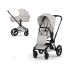 Carucior 2 in 1 pentru copii Cybex Priam Style, premium, City Grey cu cadru Matt Black - 1