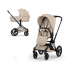 Carucior 2 in 1 pentru copii Cybex Priam Style, premium, Cozy Beige cu cadru Matt Black - 1