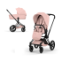 Carucior 2 in 1 pentru copii Cybex Priam Style, premium, Peach Pink cu cadru Matt Black - 1