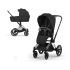 Carucior 2 in 1 pentru copii Cybex Priam Style, premium, Sepia Black cu cadru Chrome - 1
