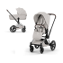 Carucior 2 in 1 pentru copii Cybex Priam Style, premium, City Grey cu cadru Chrome - 1