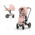 Carucior 2 in 1 pentru copii Cybex Priam Style, premium, Peach Pink cu cadru Chrome - 1