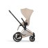 Carucior 3 in 1 pentru copii Cybex Priam Style, cu landou si scoica Cloud T Plus, Cozy Beige cu cadru Rosegold - 6