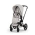Carucior 3 in 1 pentru copii Cybex Priam Style, cu landou si scoica Cloud T Plus, City Grey cu cadru Matt Black - 2