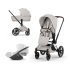Carucior 3 in 1 pentru copii Cybex Priam Style, cu landou si scoica Cloud T Plus, City Grey cu cadru Chrome - 1