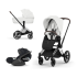Carucior 3 in 1 pentru copii Cybex Priam Style, cu landou si scoica Cloud T Plus, Off White cu cadru Chrome - 1