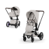 Carucior 2 in 1 pentru copii Cybex E-Priam Style, premium, City Grey cu cadru Chrome - 1