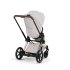 Carucior 3 in 1 pentru copii Cybex E-Priam Style, cu landou si scoica Cloud T Plus, City Grey cu cadru Rosegold - 11