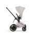 Carucior 3 in 1 pentru copii Cybex E-Priam Style, cu landou si scoica Cloud T Plus, City Grey cu cadru Rosegold - 9