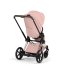 Carucior 3 in 1 pentru copii Cybex E-Priam Style, cu landou si scoica Cloud T Plus, Peach Pink cu cadru Rosegold - 11