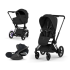Carucior 3 in 1 pentru copii Cybex E-Priam Style, cu landou si scoica Cloud T Plus, Sepia Black cu cadru Matt Black - 3