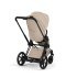 Carucior 3 in 1 pentru copii Cybex E-Priam Style, cu landou si scoica Cloud T Plus, Cozy Beige cu cadru Matt Black - 11