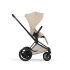 Carucior 3 in 1 pentru copii Cybex E-Priam Style, cu landou si scoica Cloud T Plus, Cozy Beige cu cadru Matt Black - 6