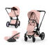 Carucior 3 in 1 pentru copii Cybex E-Priam Style, cu landou si scoica Cloud T Plus, Peach Pink cu cadru Matt Black - 3