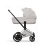 Carucior 3 in 1 pentru copii Cybex E-Priam Style, cu landou si scoica Cloud T Plus, City Grey cu cadru Chrome - 15