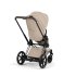 Carucior 3 in 1 pentru copii Cybex E-Priam Style, cu landou si scoica Cloud T Plus, Cozy Beige cu cadru Chrome - 11