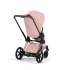 Carucior 3 in 1 pentru copii Cybex E-Priam Style, cu landou si scoica Cloud T Plus, Peach Pink cu cadru Chrome - 12