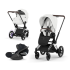 Carucior 3 in 1 pentru copii Cybex E-Priam Style, cu landou si scoica Cloud T Plus, Off White cu cadru Chrome - 3