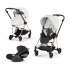 Carucior 3 in 1 pentru copii Cybex Mios Style, premium, Off White cu cadru Rosegold - 4