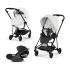 Carucior 3 in 1 pentru copii Cybex Mios Style, premium, Off White cu cadru Matt Black - 3