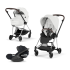 Carucior 3 in 1 pentru copii Cybex Mios Style, premium, Off White cu cadru Chrome - 3