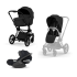 Carucior 3 in 1 pentru copii Cybex Priam Comfort, premium, cu scoica Cloud T Plus, Sepia Black cu cadru Matt Black - 3