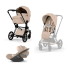Carucior 3 in 1 pentru copii Cybex Priam Comfort, premium, cu scoica Cloud T Plus, Cozy Beige cu cadru Matt Black - 3