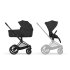 Carucior 3 in 1 pentru copii Cybex Priam Comfort, premium, cu scoica Cloud T Plus, Sepia Black cu cadru Matt Black - 2