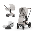 Carucior 3 in 1 pentru copii Cybex Priam Style, cu landou si scoica Cloud T Plus, City Grey cu cadru Rosegold - 1