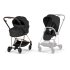 Carucior 3 in 1 pentru copii Cybex Mios Comfort, premium, cu scoica Cloud T Plus, Sepia Black cu cadru Rosegold - 2