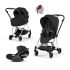 Carucior 3 in 1 pentru copii Cybex Mios Style, premium, Sepia Black cu cadru Chrome - 1