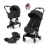 Carucior 3 in 1 pentru copii Cybex Coya Style, premium, Sepia Black cu cadru Chrome - 1
